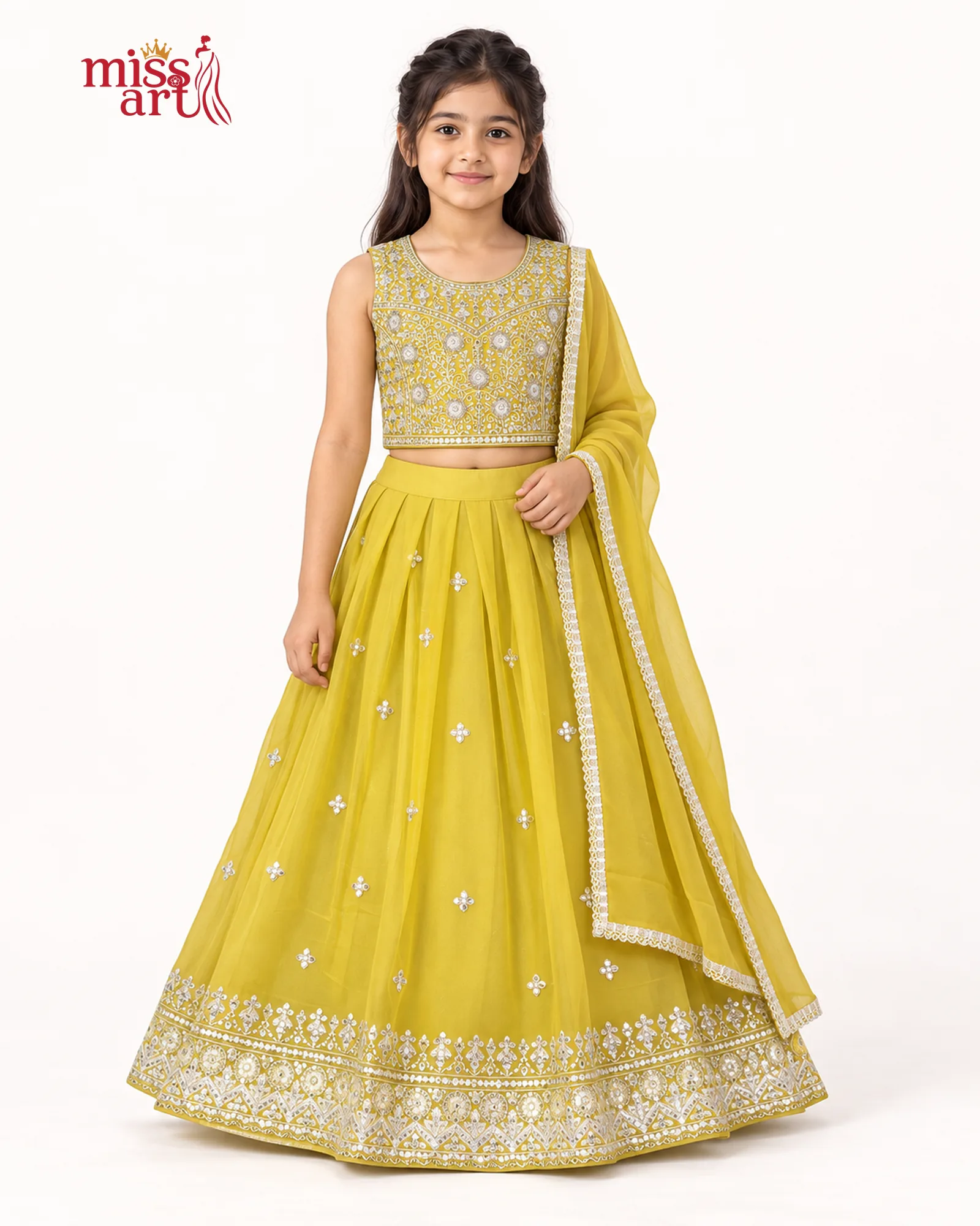 Yellow Embellished Lehenga Set - front